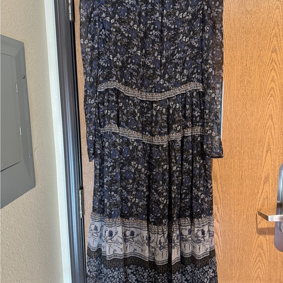 Antonio Melani Margarite Floral Print Long Sleeve Split Round Neck Button Dress - Picture 6 of 6